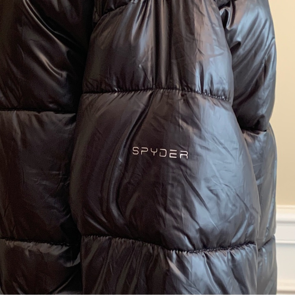 ⭐️SOLD⭐️Spyder Womens Super Puffer Hooded Jacket | Size L | BLACK  SPFFM085-001 - Picture 8 of 14